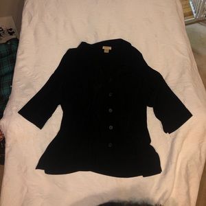 Black Stretch Travel Cardigan